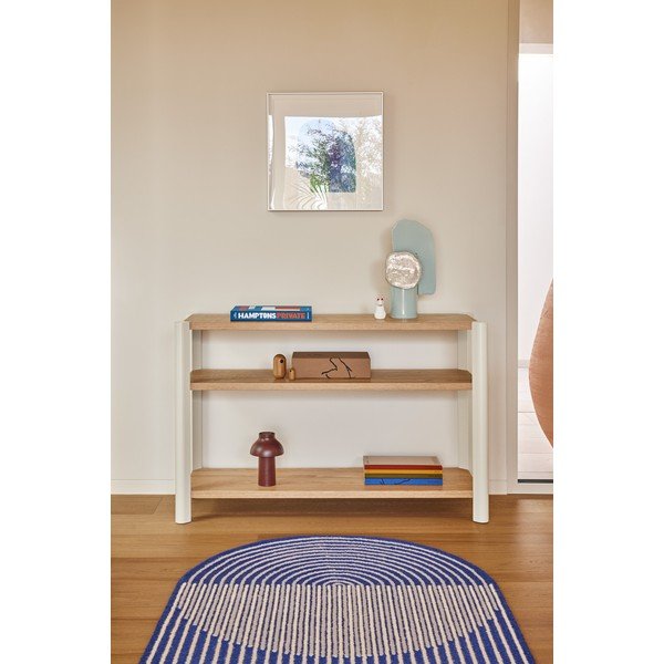 Кремав/в светло естествен цвят стелаж от декор от дъб  126x84x43 cm Bona – Teulat-image-1