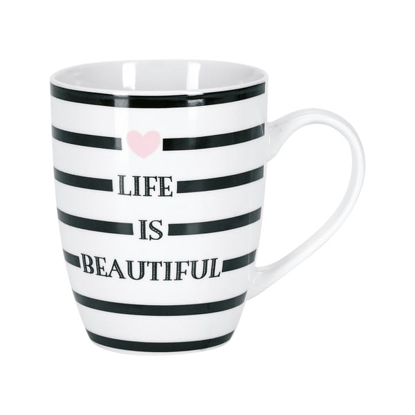 Керамична чаша на райета Life Is Beautiful - Miss Étoile