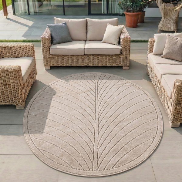Бежов кръгъл килим за открито и закрито ø 80 cm Nova 1204 – Ayyildiz Carpets-image-1