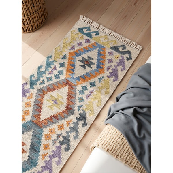 Двустранна ръчно изработена вълнена пътека 60x190 cm Kamal Oasis – Nouristan-image-2