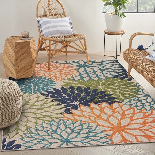 Килим със смес от памук подходящ за пране 100x150 cm Geo Flowers – Conceptum Hypnose-image-1
