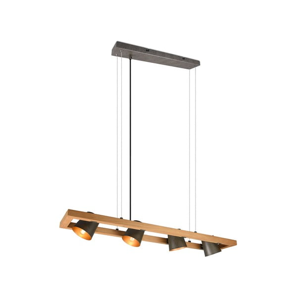 Сиво-естествено висящо осветително тяло Bell – Trio-image-2