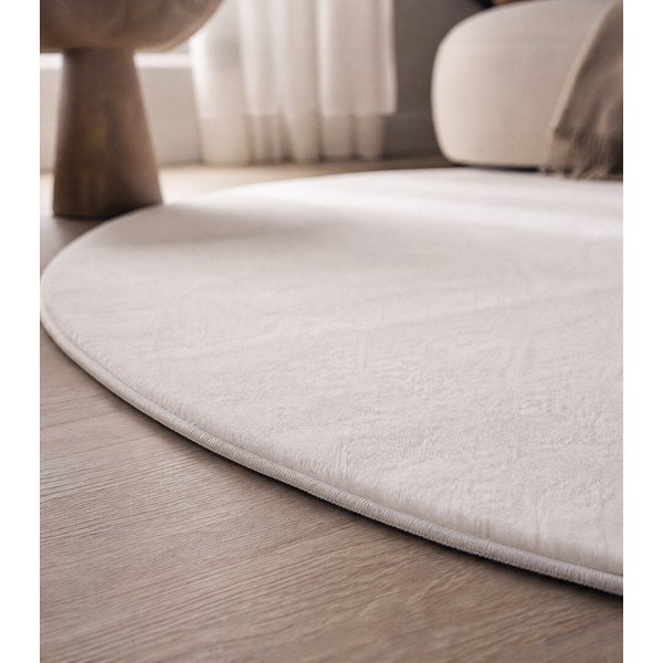 Кремав кръгъл килим подходящ за пране ø 160 cm Pouffy – Ayyildiz Carpets-image-1