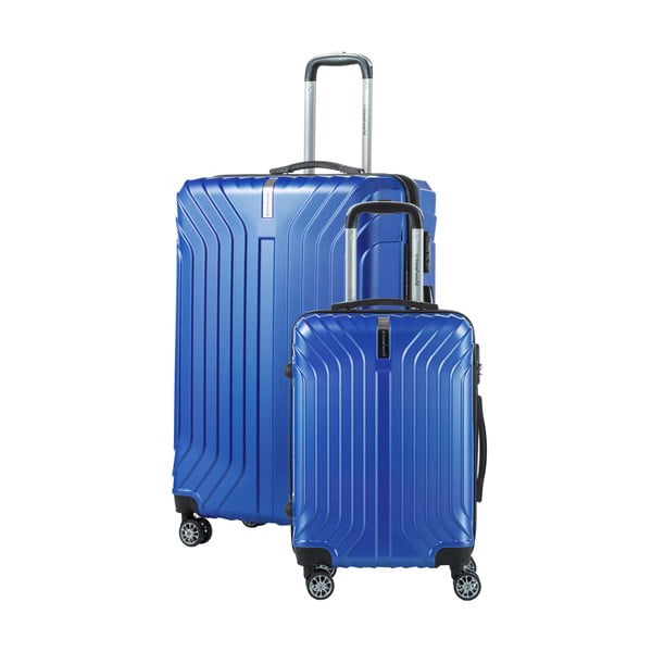 Комплект от 2 сини куфара на колелца - Travel World