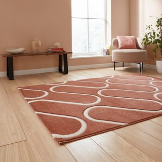 Килим в тухлен цвят 160x230 cm Linear Curve – Catherine Lansfield