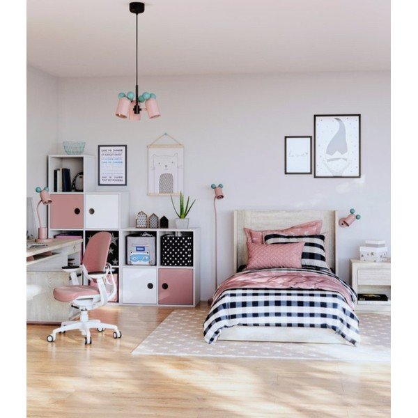 Светлосиньо-розова настолна лампа с метален абажур (височина 50 см) Mouse - GTV-image-2