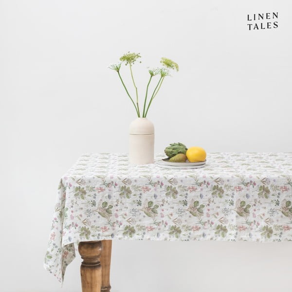 Ленена покривка за маса 140x200 cm White Botany – Linen Tales