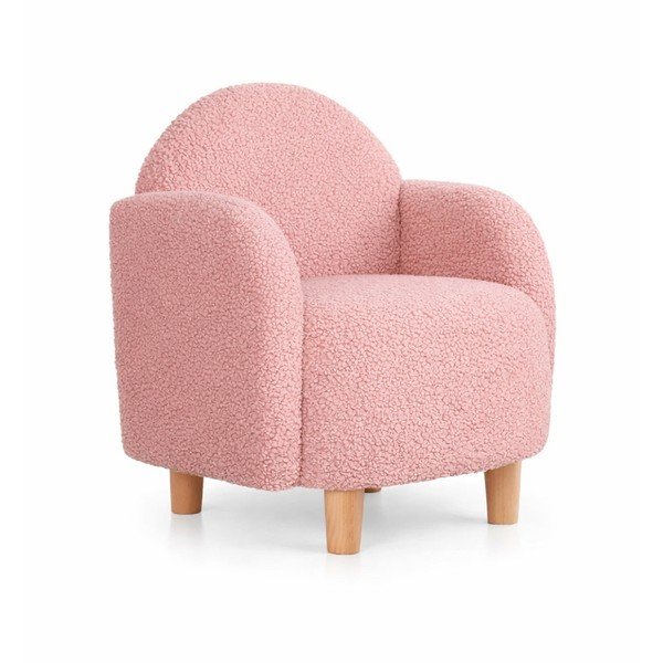 Розов детски фотьойл от плат букле Moylo – Artie