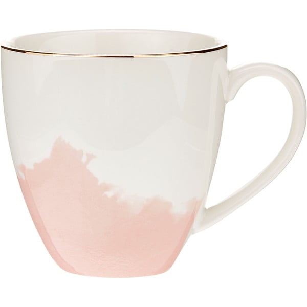 Комплект от 2 розови и бели порцеланови чаши за кафе Rosie - Westwing Collection