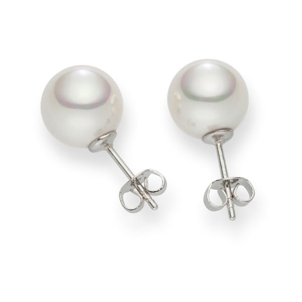 Bílé perlové náušnice Pearls Of London Mystic