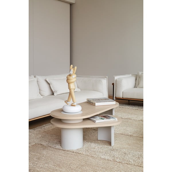 Кремава/в естествен цвят масичка за кафе от декор от ясен 50x120 cm Nori – Teulat-image-1