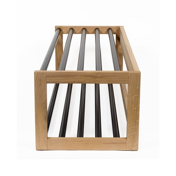 Черна/естествена метална етажерка за обувки - Woodman-image-4