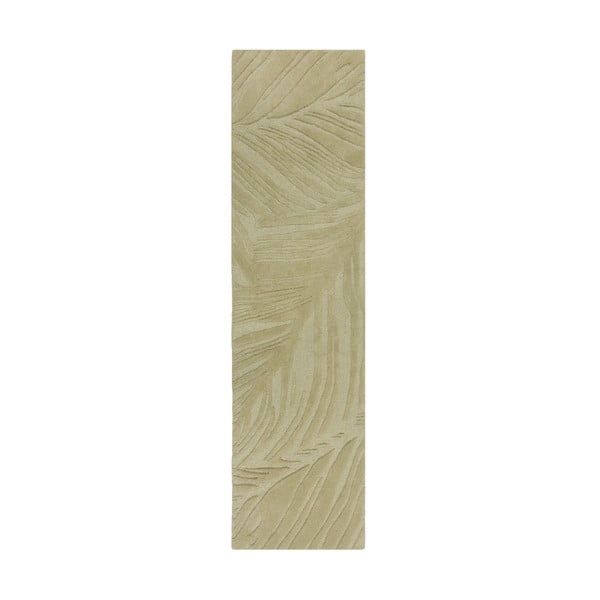 Зелен вълнен килим 60x230 cm Lino Leaf - Flair Rugs
