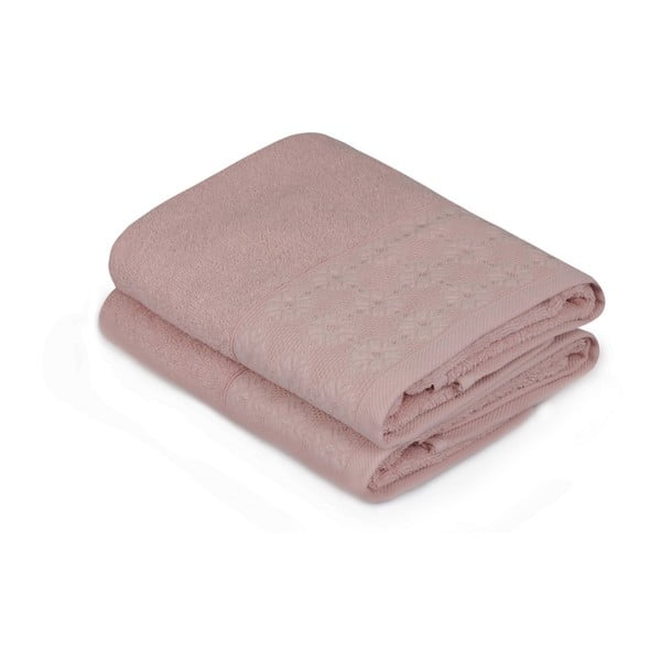 Комплект от 2 розови памучни кърпи в цвят прашна роза Provence, 50 x 90 cm - Soft Kiss