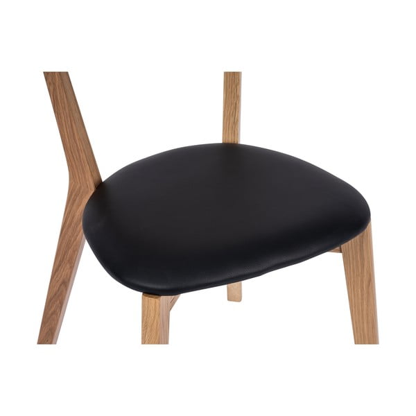 Дъбов трапезен стол с черна седалка Arch - Bonami Essentials-image-3