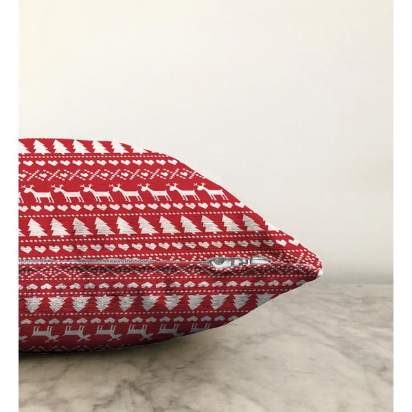 Коледна калъфка за възглавница от шенил Весела Коледа, 55 x 55 cm - Minimalist Cushion Covers-image-1