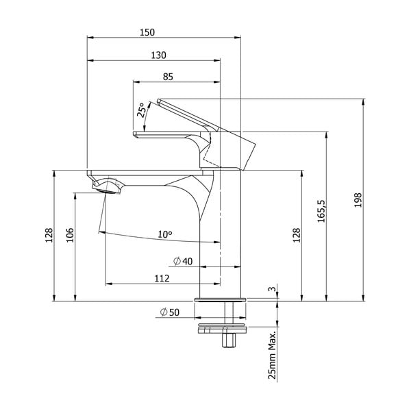 Бяла стояща батерия за мивка Pax – Sapho-image-1