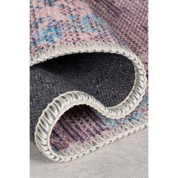 Синьо-лилава пътека със смес от рециклирани влакна подходяща за пране 60x230 cm Reid – Flair Rugs-image-2