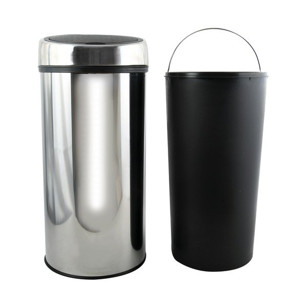 Стоманено кошче за боклук отваряне с докосване в блестящо сребрист цвят 30 l – MSV-image-2