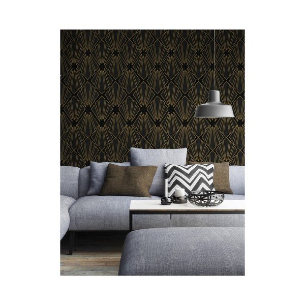 Тапети , 52 x 300 cm (3 ролки) Gold Geometry - Global Art Production-image-1