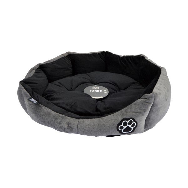 Сиво велурено легло за домашни любимци за куче ø 50 cm Flakes – Love Story-image-2