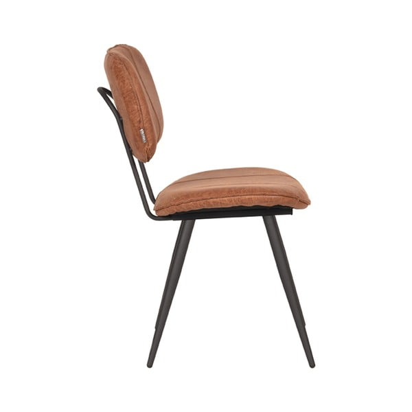 Кафяви кожени трапезни столове в комплект от 2 броя Fos - LABEL51-image-4