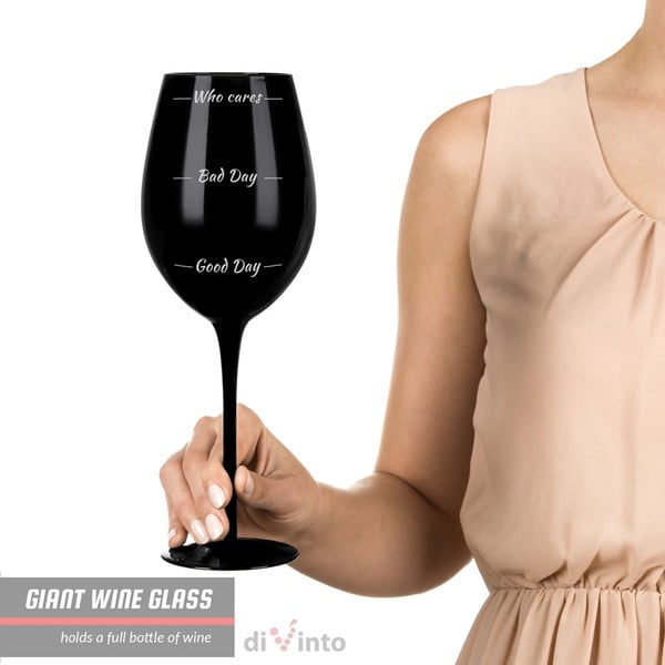 Черна чаша за червено вино с ръкав Who cares?, 870 ml - Gift Republic-image-4