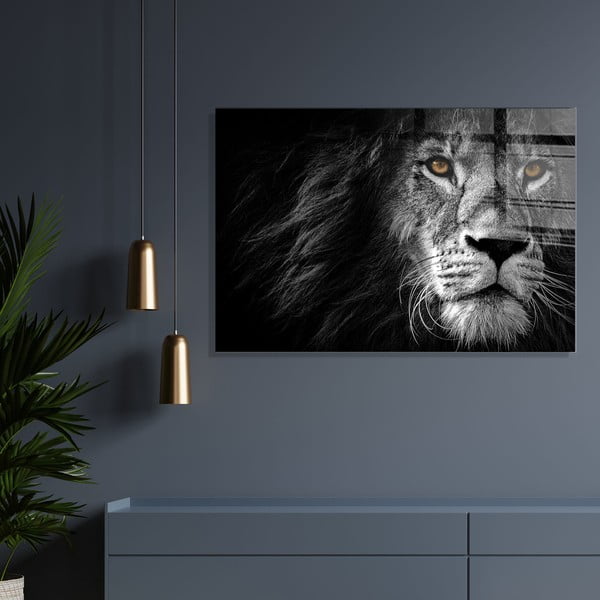 Картина върху стъкло 70x50 cm Lion - Wallity-image-1