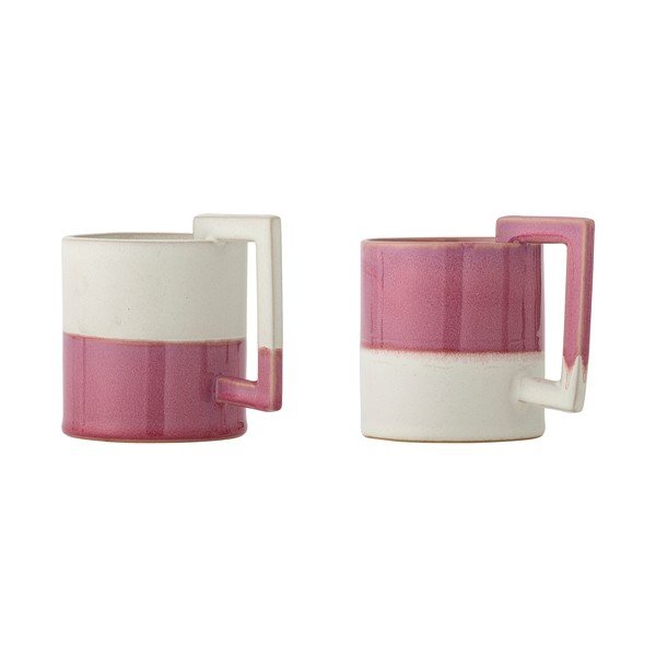 Розови/кремави глинени чаши в комплект 2 бр. 375 ml Ranya – Bloomingville-image-2