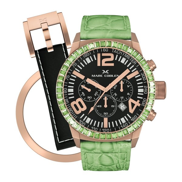 Dámské hodinky Marc Coblen s páskem a kroužkem navíc P86