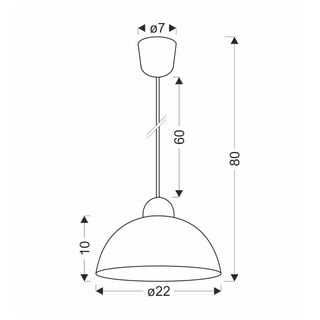 Кремава висяща лампа със стъклен абажур ø 22 cm Vanilia - Candellux Lighting