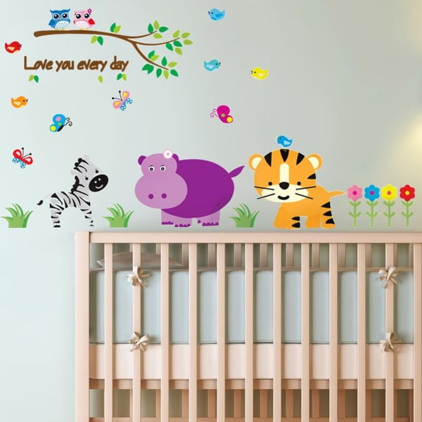 Детски стикер за стена "Джунглата", 90x60 cm - Housedecor