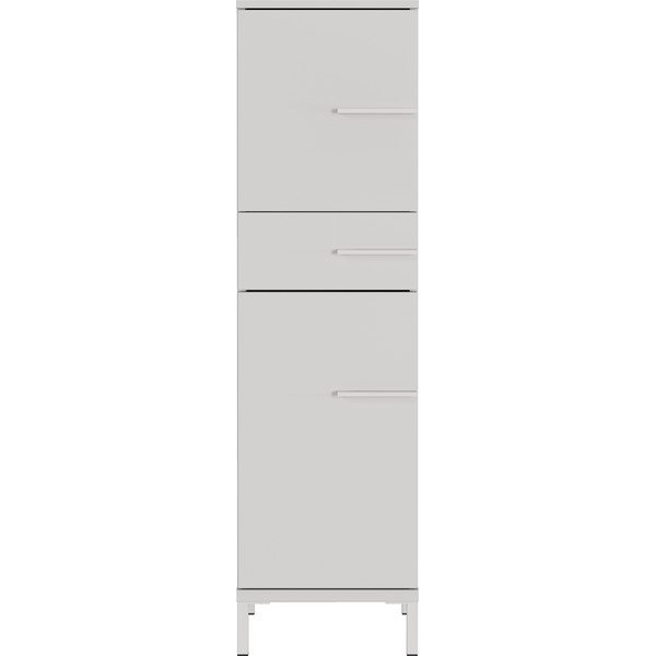 Кремав матов висок/тесен шкаф за баня 34x123 cm Laurino – Germania-image-3