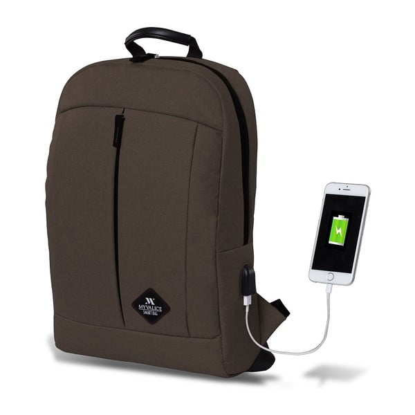 Тъмнокафява раница с USB порт My Valice GALAXY Smart Bag - Myvalice