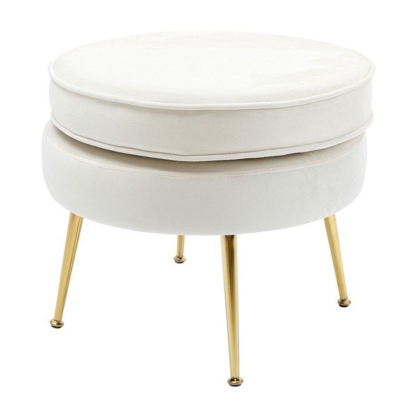 Бяло кадифено столче за крака Water Lily - Kare Design