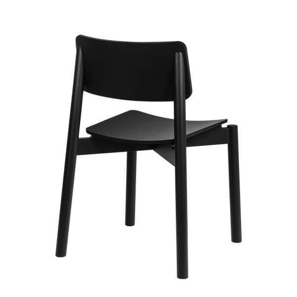 Черен трапезен стол за подреждане Wem – noo.ma-image-3