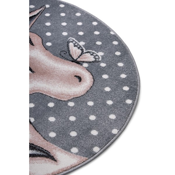 Сив детски килим ø 133 cm Cute Unicorn - Hanse Home-image-4
