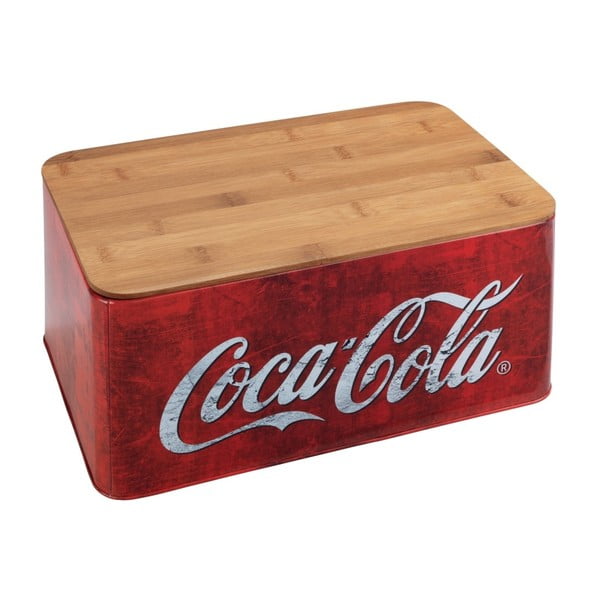 Червен кош за хляб с бамбуков капак Coca-Cola World - Wenko