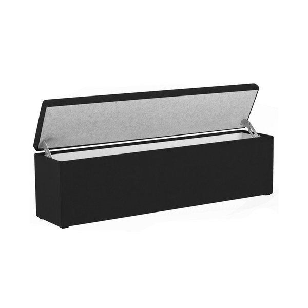 Černý otoman Mazzini Sofas Ancona, 140 x 47 cm-image-2