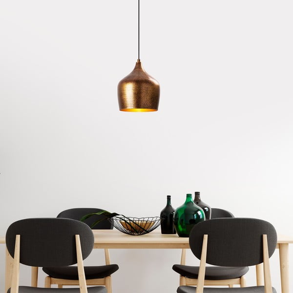 Висящо осветително тяло меден с метален абажур ø 20 cm Murek – Opviq lights-image-4