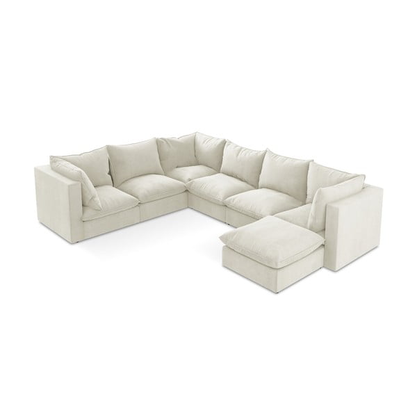 Бежов ъглов диван (ляв ъгъл/U форма) Manao – Makamii-image-1