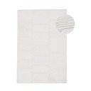 Бял ръчно изработен килим със смес от вълна 200x300 cm Sculptured Blocks – Flair Rugs