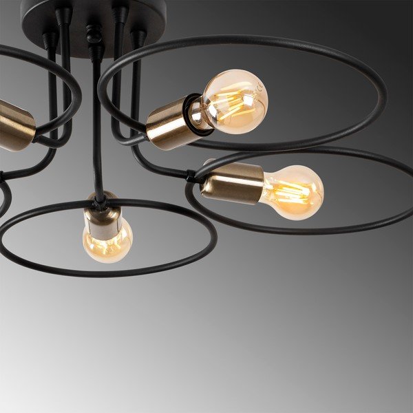 Черно осветително тяло за таван Circle – Opviq lights-image-4
