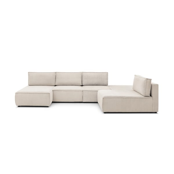 Кремав променлив велурен ъглов диван Nihad modular - Bobochic Paris-image-3