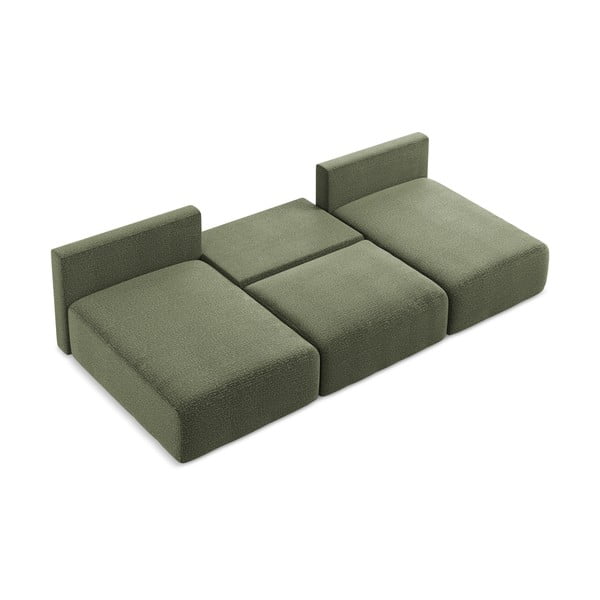Зелен разтегателен ъглов диван с място за съхранение Kalena – Makamii-image-4