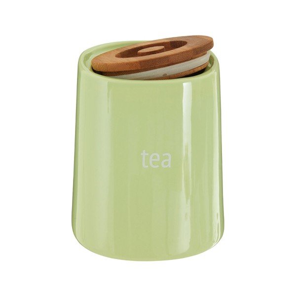 Zelená dóza na čaj s bambusovým víkem Premier Housewares Fletcher, 800 ml-image-1