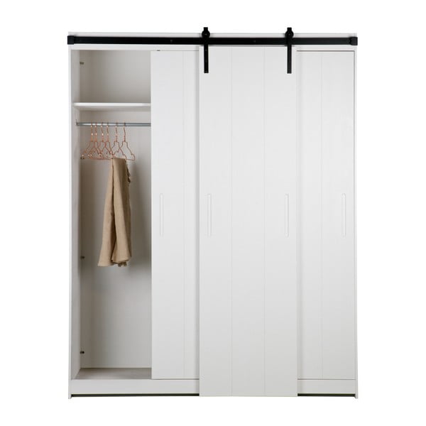 Бяла конструкция на шкафа с плъзгащи се врати Luuk - WOOOD-image-1