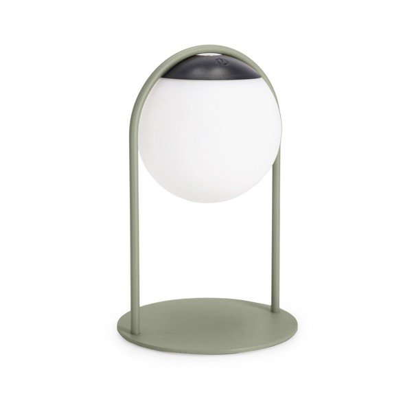 Зелена LED затъмняваща се настолна лампа с пластмасов абажур (височина 21 cm) Pansy – Bizzotto