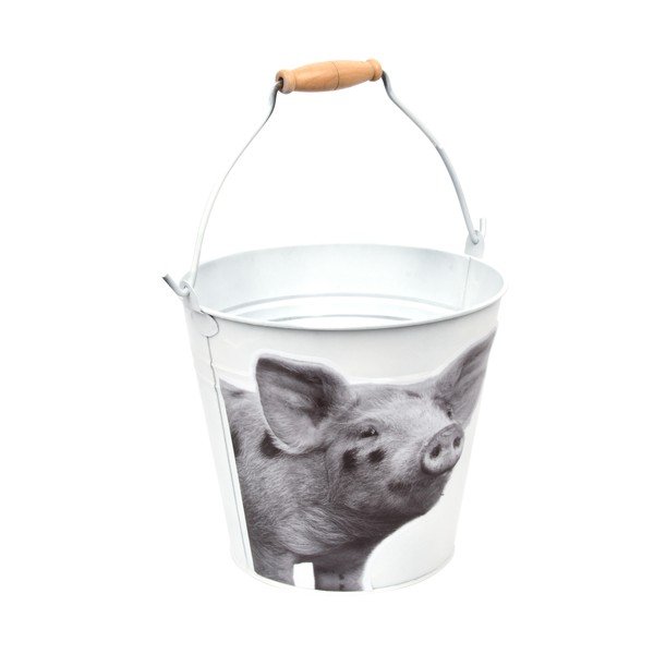 Kyblík Esschert Design B&W Pig, výška 19,9 cm