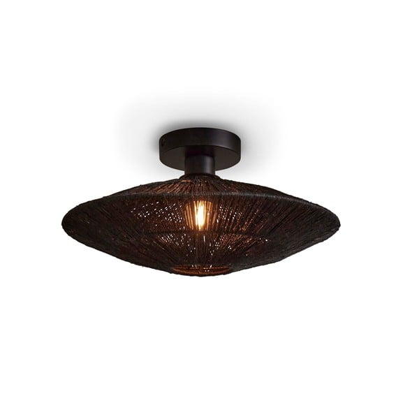 Черна лампа за таван с абажур от юта ø 40 cm Iguazu - Good&Mojo